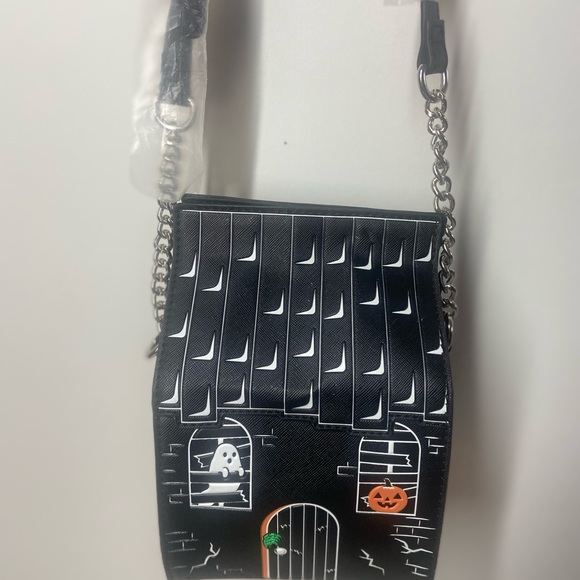 Haunted House Themed Black Crossbody Bag - Picture 1 of 6